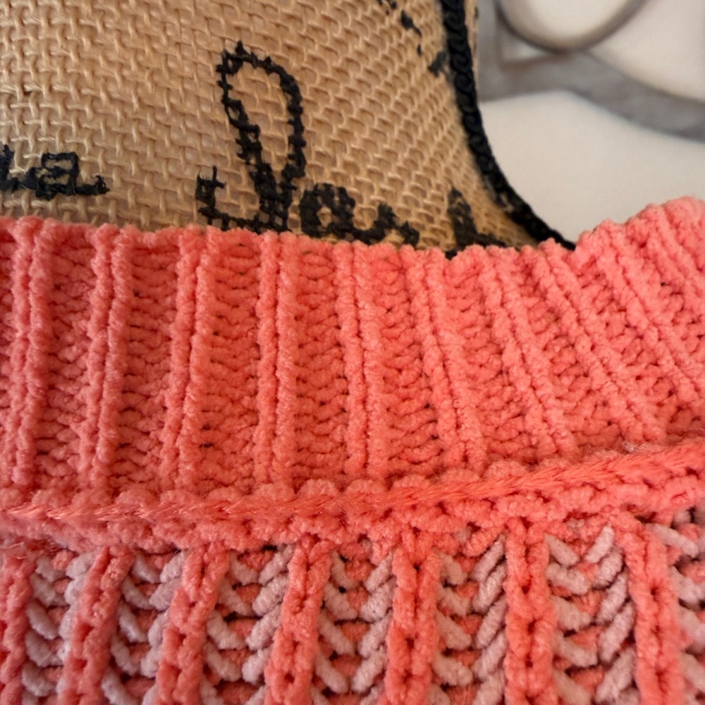 New In New Orange Oversized Ribbed Chenille Crewneck Sweater - Picture 11 of 16